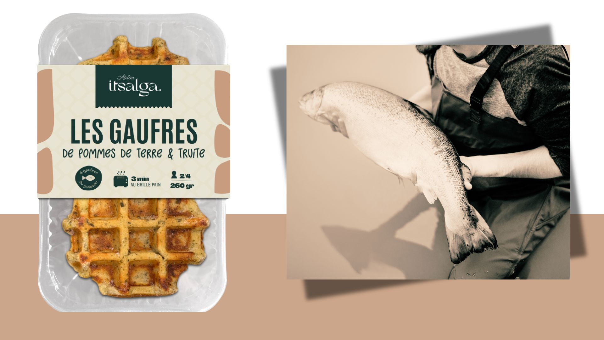 Gaufres Pommes de Terres Truite aux Algues